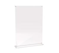 MAUL Espositore da tavolo A4 MAULvision, moderno in acrilico in pratico formato A4, forma a T stabile, in acrilico per immagini, menù, segnaposto, trasparente