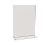 Maul Espositore da Tavolo A6 MAULvision | Espositore Moderno in Acrilico nel Pratico Formato A6 | Forma a T Stabile | Espositore in Acrilico per Immagini, Menu, Biglietti da Visita | Trasparente