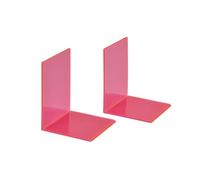 MAUL Fermalibri in acrilico, 10 x 10 x 13 cm, in organza, per bambini, libri, ufficio, scaffale, supporto per libri in elegante design acrilico, adatto ai mobili, colore: rosa
