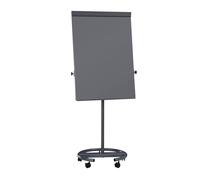 MAUL Flipchart MAULOffice - Lavagna mobile con 5 rotelle e base rotonda, 70 x 100 cm, lavagna magnetica con supporto per blocco e grande vassoio per pennarelli e penne, regolabile in altezza,