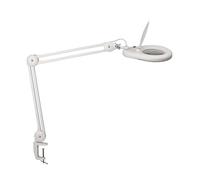 Maul Lampada con lente d'ingrandimento MAULviso | Lampada a LED con base a morsetto per lavori precisi in officina, ufficio e mediche | Lampada da giorno con 6.500 K e ingrandimento 1,75 volte |