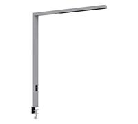Maul 8259395 - Lampada da terra a LED, dimmerabile, sensore di luce diurna, lampada da ufficio, lampada da lavoro, morsetto da tavolo, 8750 Lumen, colore: Argento