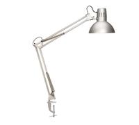 MAUL lampada da tavolo MAULstudy | Lampada da scrivania orientabile con braccio articolato e base a morsetto | Elegante lampada LED da tavolo in metallo | Lampadina LED inclusa | Argento