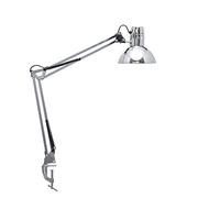 MAUL Lampada da tavolo MAULstudy argento morsetto E27 orientabile