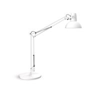 MAUL lampada da tavolo MAULstudy | Lampada da scrivania orientabile con braccio e base articolati | Elegante lampada LED da tavolo in metallo | Lampadina LED inclusa | Bianco