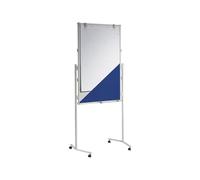 MAUL Lavagna mobile MAULpro bianca blu regolabile con ruote