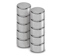 MAUL Magnete al neodimio Ø 5 x 3 mm (confezione da 10 pezzi) | Magneti per un uso versatile | Magnete rotondo con design elegante e moderno | Magneti forti per lavagna magnetica, nastro magnetico,