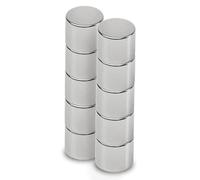 MAUL Magneti a disco al neodimio - Magnete ad alta forza adesiva per un uso versatile - Magnete rotondo dal design elegante e moderno - Ø 12 x 10 mm - Confezione da 4 - Argento chiaro