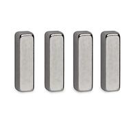 MAUL Magnete al neodimio - Magnete ad alta forza adesiva per un uso versatile - Magnete forte dal design elegante e moderno - 4 x 4 x 15 mm - Confezione da 4 - Argento chiaro
