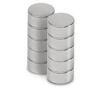 MAUL Magnete al neodimio, Ø 10 x 5 mm, confezione da 10 pezzi, per un uso versatile, magnete rotondo con design elegante e moderno, magneti forti per lavagna magnetica, nastro magnetico, argento