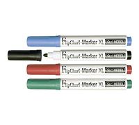 MAUL Marcatori flipchart Rosso verde blu nero asciugatura rapida | punta tonda 2-2,5 mm, colori intensi, tratto pulito, ideale per presentazioni, cappuccio riposizionabile