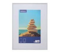 Maul MAULART - Cornice portafoto in plastica, 30 x 40 cm, per formato verticale o orizzontale, con inserto per passepartout, cornice intercambiabile, ideale per foto, collage e immagini, colore bianco