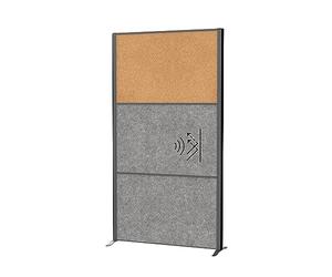 MAUL Maulconnecto - Divisorio acustico, 180 x 100 cm, divisorio per ufficio e scrivania, divisorio indipendente con piedini, ideale come protezione da sguardi indiscreti e fonoassorbente