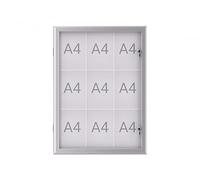 MAUL MAULexcite - Vetrina in alluminio, 9 x A4, struttura piatta, porta in vetro, con serratura