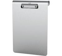MAUL MAULmedic - Portablocco da appendere, DIN A4, in alluminio anodizzato/acciaio inox, spessore piastra 0,12 cm, larghezza morsetto 0,8 cm, colore argento