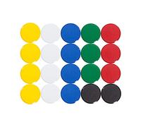 MAUL, Maulpro, magneti rotondi di qualità per lavagna bianca, 20 mm, 0,3 kg (confezione da 20) Assorted Colours