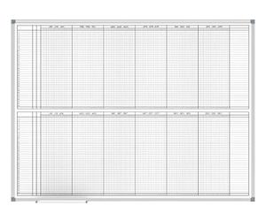 MAUL MAULstandard - Lavagna magnetica per annuali + scrivibile con stampa, 2 x 6 mesi e giorni, 90 x 120 cm
