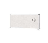 MAUL Parete divisoria MAULconnecto acustica grigio chiaro con base argento | meno rumore per lavorare meglio, privacy immediata sul sideboard, stabile e facile da montare, look professionale