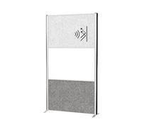 MAUL Parete divisoria MAULconnecto argento con pannelli multifunzione | meno rumore in ufficio, privacy per riunioni, superficie scrivibile e magnetica, spostamento facile, design ordinato