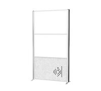 MAUL Parete divisoria MAULconnecto argento grigio chiaro whiteboard | privacy in ufficio, comfort acustico, scrittura magnetica, fronte retro utilizzabile, sistema modulare espandibile