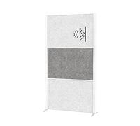 MAUL Parete divisoria MAULconnecto bianco grigio privacy ufficio | attenua il rumore, crea zone riservate, autoportante e modulare, montaggio rapido, design con profilo in alluminio