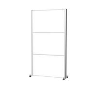 MAUL Parete divisoria MAULconnecto whiteboard mobile argento su ruote | idee sempre visibili, note cancellabili al volo, uso fronte retro, privacy flessibile, freni per stabilità