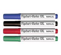 Maul - Pennarello per lavagna a fogli mobili, punta tonda da 3.0-6.0 mm, 4 pezzi