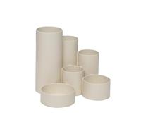 MAUL Portapenne MAULtubo riciclato, Ø 15 x 12,5 cm, portapenne in plastica riciclata con 6 scomparti, organizzatore da scrivania per penne, pennelli e forbici, elegante organizer da ufficio, bianco