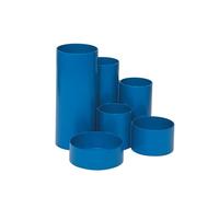 MAUL Portapenne MAULtubo riciclato, diametro 15 x 12,5 cm, organizer da scrivania con 6 scomparti, organizzatore da ufficio per penne, penne, pennelli e forbici, elegante organizzatore per penne, blu