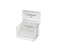 MAUL Scatola per schede A7 acrilica trasparente 11,8 x 9,8 x 9,6 cm