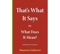 Maureen Galsterer That's What It Says (Tascabile)
