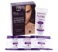 Maurens, PlusLiss Brasiliano Capelli Lisciatura Trattamento Capelli a base di Keratina e Carbocysteina raddrizzamento naturale, controlla il volume e finisce l'effetto crespo. Kit applicazione a casa