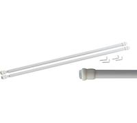 MAURER 5340021 Barra Visillo Extensible 36/64 cm. con Muelle Presion, Soportes y Ventosas (2 Piezas)