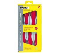 Maurer 87277 Cacciavite Assortite, 5 Pezzi, Rosso/Grigio