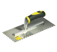 FRATTAZZO FRATTONE ACCIAIO DENTATO 10x10 mm maurer 280X120 sx COLLA PIASTRELLE