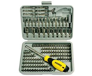 Maurer 92780 Bits con Inserti e Cacciavite Magnetiche, 138 Pezzi M Plus, Grigio