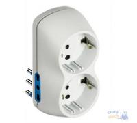 MAURER ADATTATORE QUADRUPLO 2 PRESE SCHUKO E 2 PRESE LATERALI BIPASS 16A FI60149