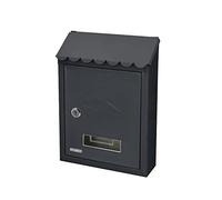 MAURER Cassetta postale in acciaio verniciato nero con tetto 21x30x6,8 cm