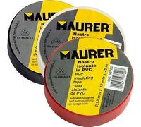 MAURER Cinta Aislante, PVC, Profesional, 25 metros x 25 mm. x 0,15 mm espesor. Color Negra