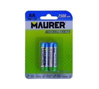 Maurer Confezione da 2 batterie ricaricabili AA HR-6 2500mAh