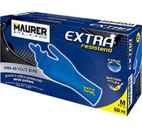 MAURER Guanti da lavoro in lattice ambidestri confezione 50 Pz Tg M