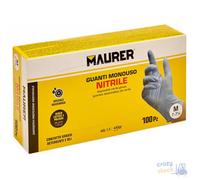 Maurer Guanti In Nitrile Blu Monouso Conf Pz 100 Misura 7,5 - M
