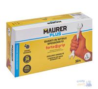 Maurer Guanti Plus In Nitrile Spessorato Forte 8 Grip Colore Arancio Senza 8,5 -