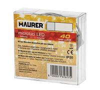 MAURER Natale - LUCI Decorative 40MICROLED BATTERIE in ianco Freddo