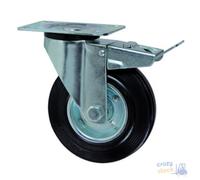 Maurer ruota Gommata Piastra Girevole Con Freno Mm 100