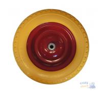 Maurer Ruota Piena Pu Gialla Per Carriola 170168 Disco Ferro Asse Cm 15