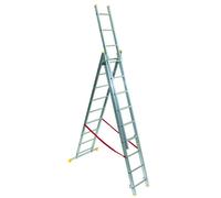 MAURER SCALA ALLUMINIO TRIPLA 3X9 SVILUPPO 5,94 PESO MAX 150 KG. COD.FI95824