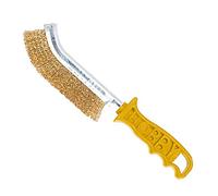 MAURER - Spazzola manuale in acciaio ottone manico giallo