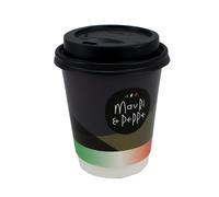 Mauri & Peppe Caffè To Go Bicchieri Carta con Coperchio 0,2l - 25 Pezzo