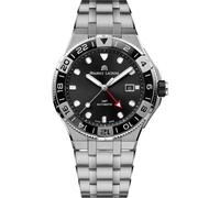 Maurice Lacroix AI6158-SS00F-330-A Men's Aikon Venturer GMT 43mm Watch, Black Dial, Stainless Steel Bracelet